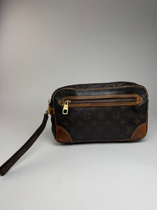 Pochette vintage Louis Vuitton en cuir Monogram marron