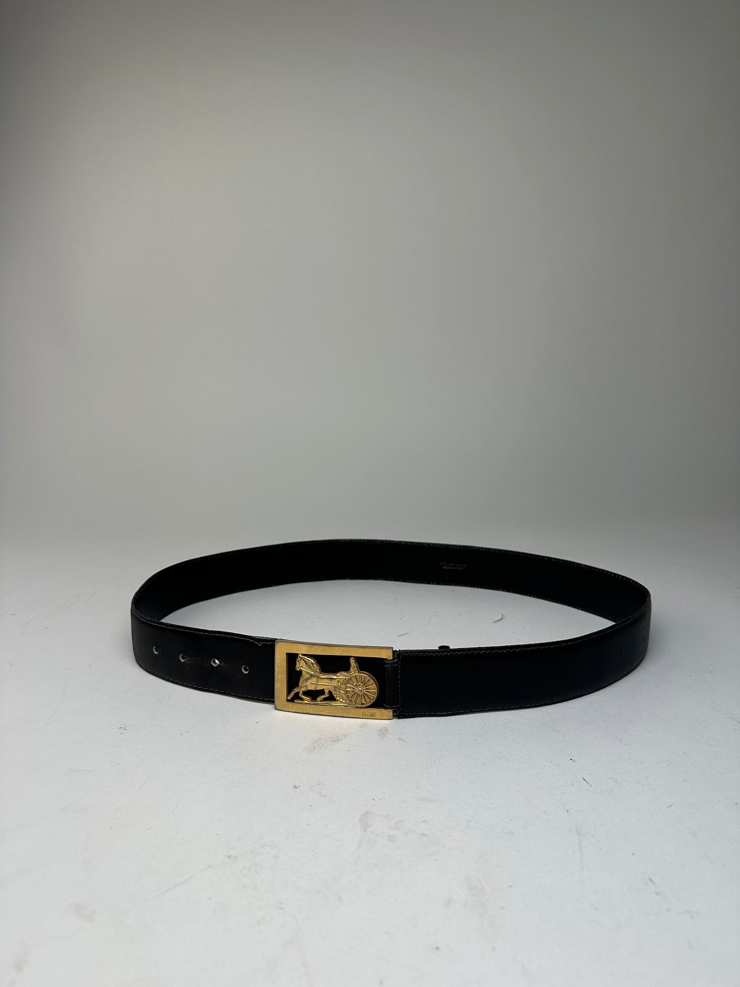 Vintage Celine Smooth Belt Black