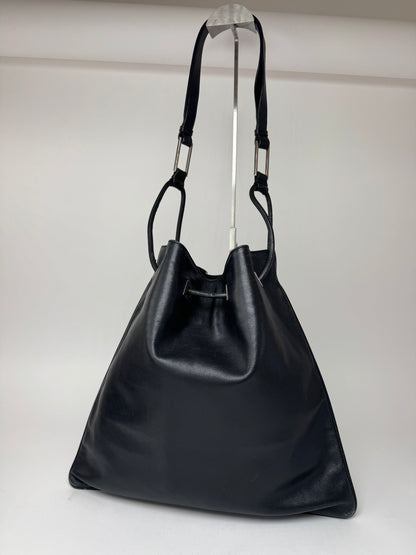 Sac seau vintage en cuir Gucci noir