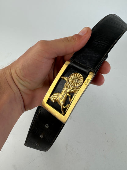 Vintage Celine Smooth Belt Black