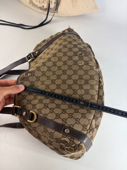 Vintage Gucci GG Supreme Abbey Shoulder Bag Beige Brown