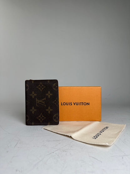 Vintage Louis Vuitton Monogram Canvas Card Holder Brown Gold