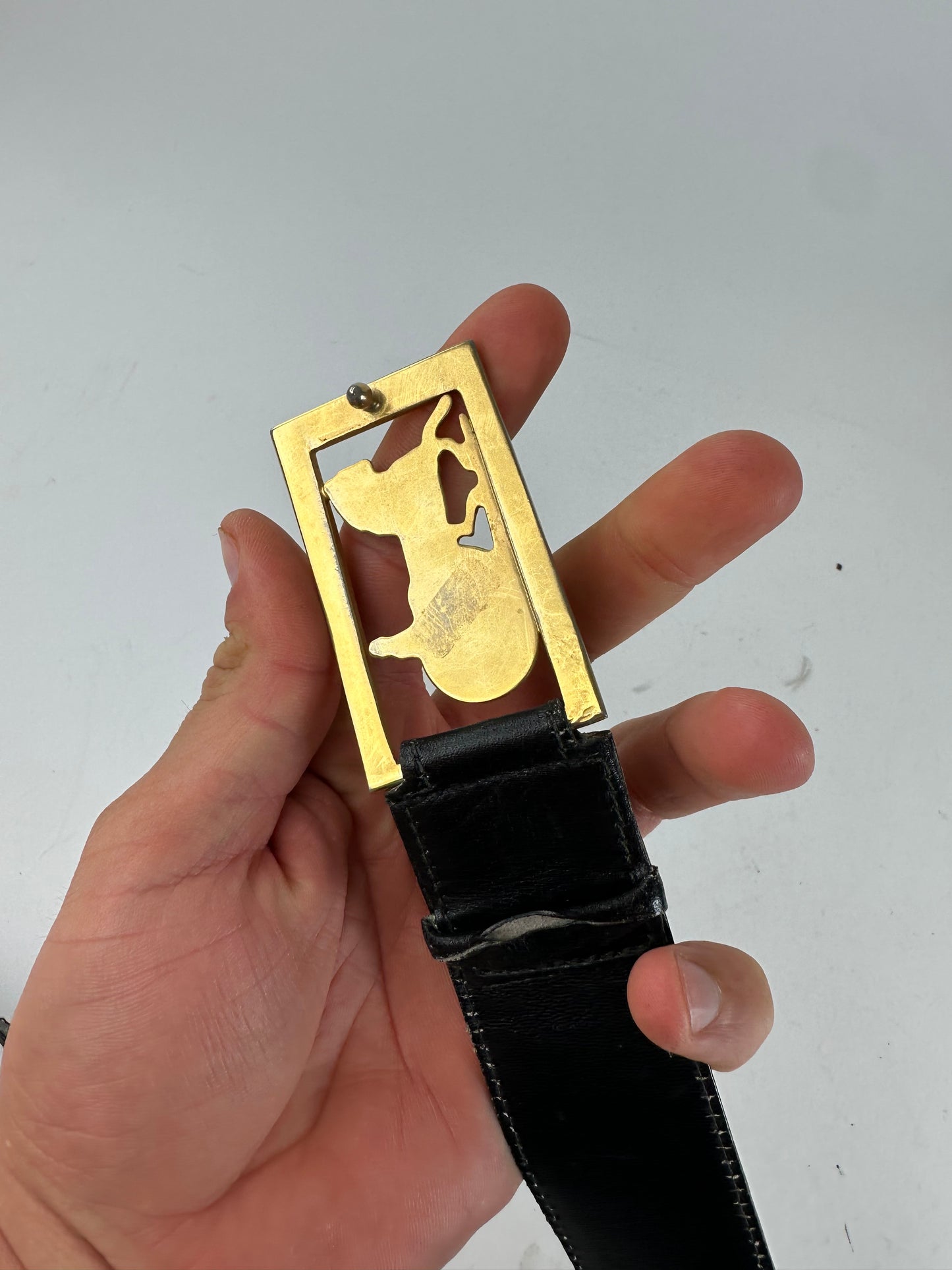 Vintage Celine Smooth Belt Black