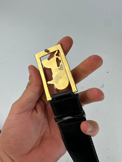 Vintage Celine Smooth Belt Black