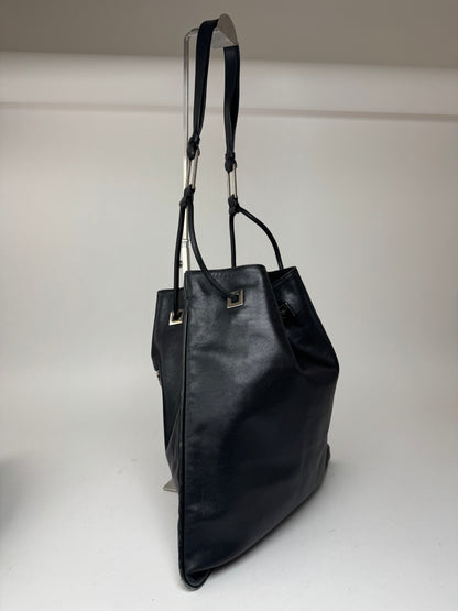 Sac seau vintage en cuir Gucci noir
