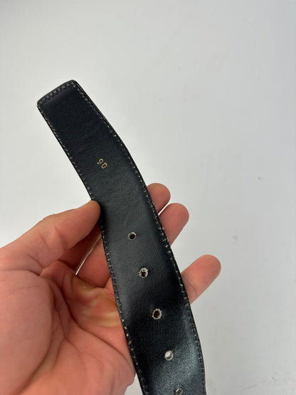 Vintage Celine Smooth Belt Black