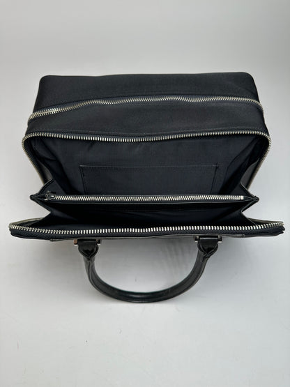 Vintage Courreges Canvas Leather Handbag Black