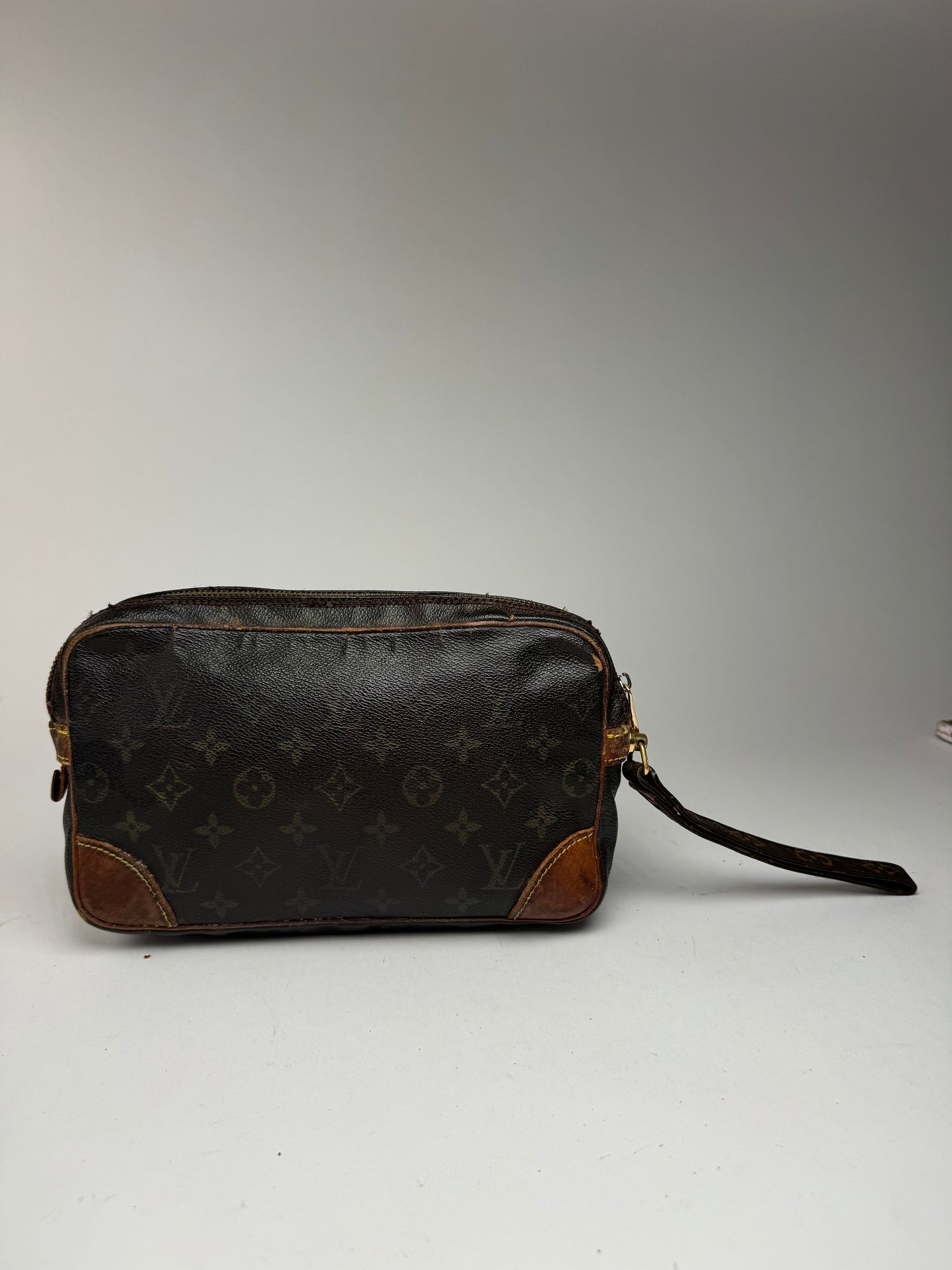 Pochette vintage Louis Vuitton en cuir Monogram marron