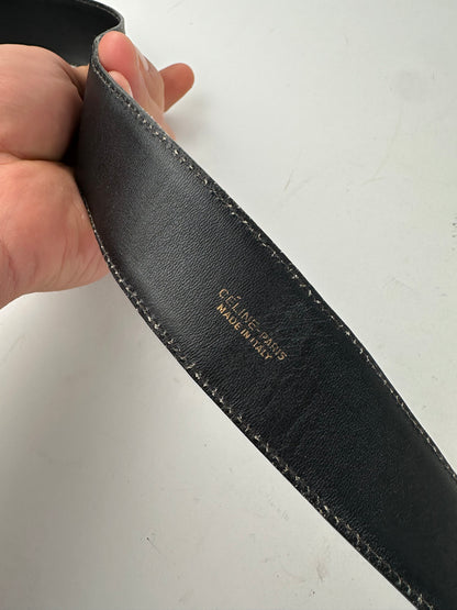 Vintage Celine Smooth Belt Black