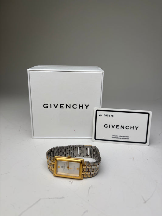 Vintage Givenchy Stainless Steel Bracelet Watch Silver Gold