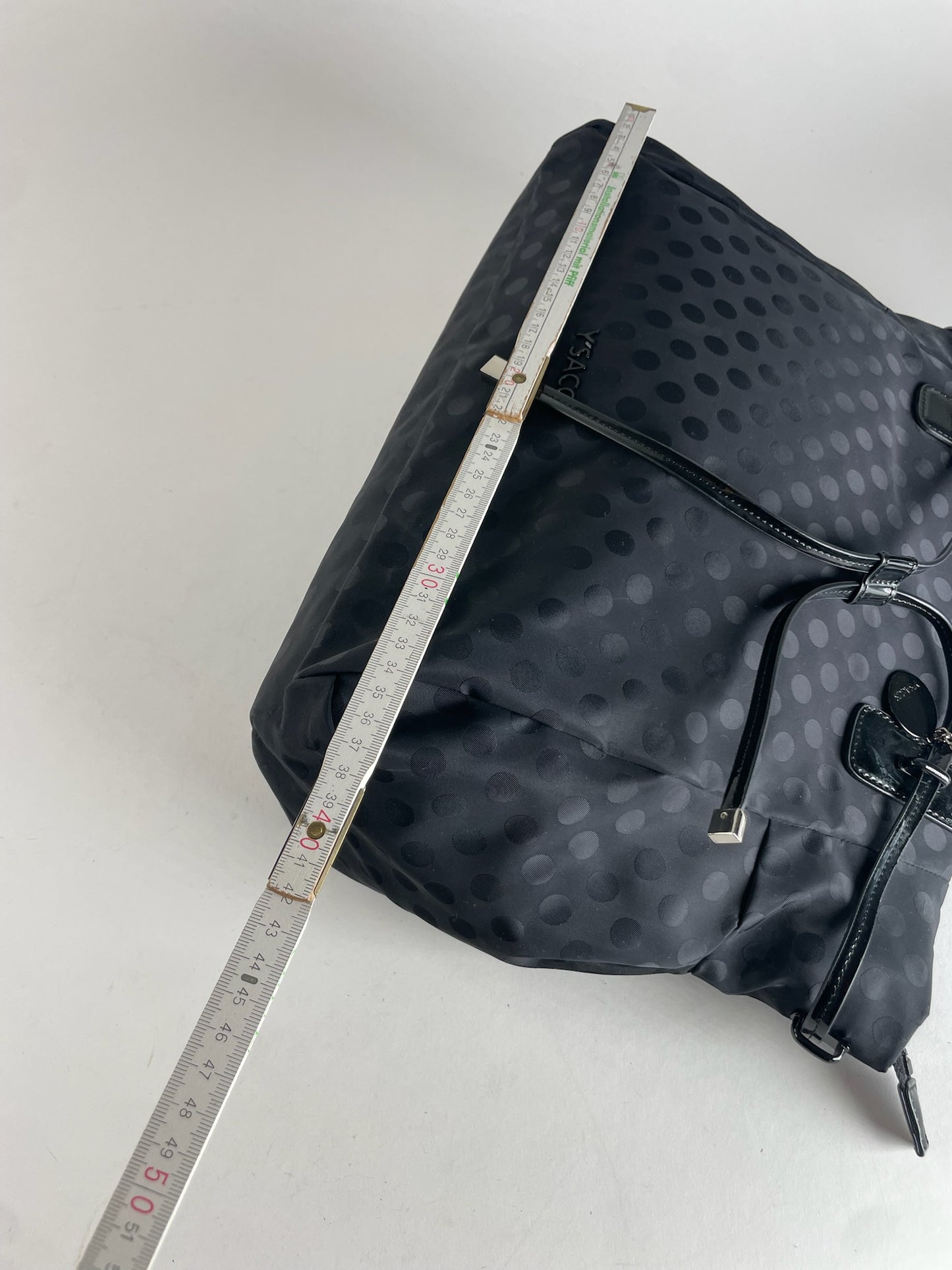 Vintage Yohji Yamamoto Polkadoz Patent Leather / Polyester Handbag