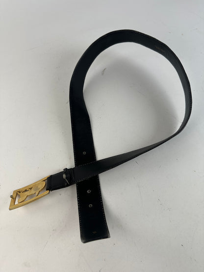 Vintage Celine Smooth Belt Black