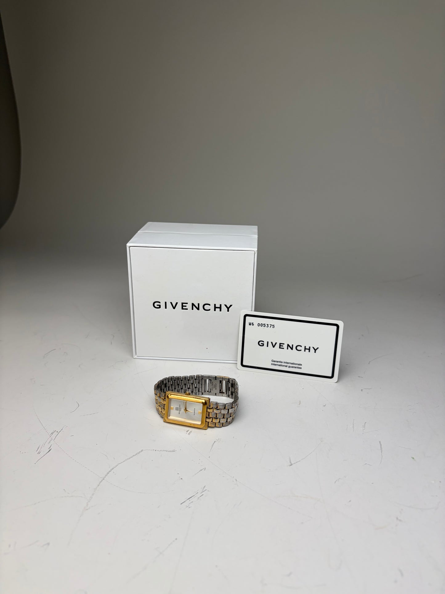 Vintage Givenchy Stainless Steel Bracelet Watch Silver Gold