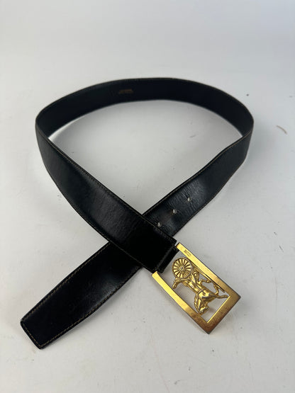 Vintage Celine Smooth Belt Black