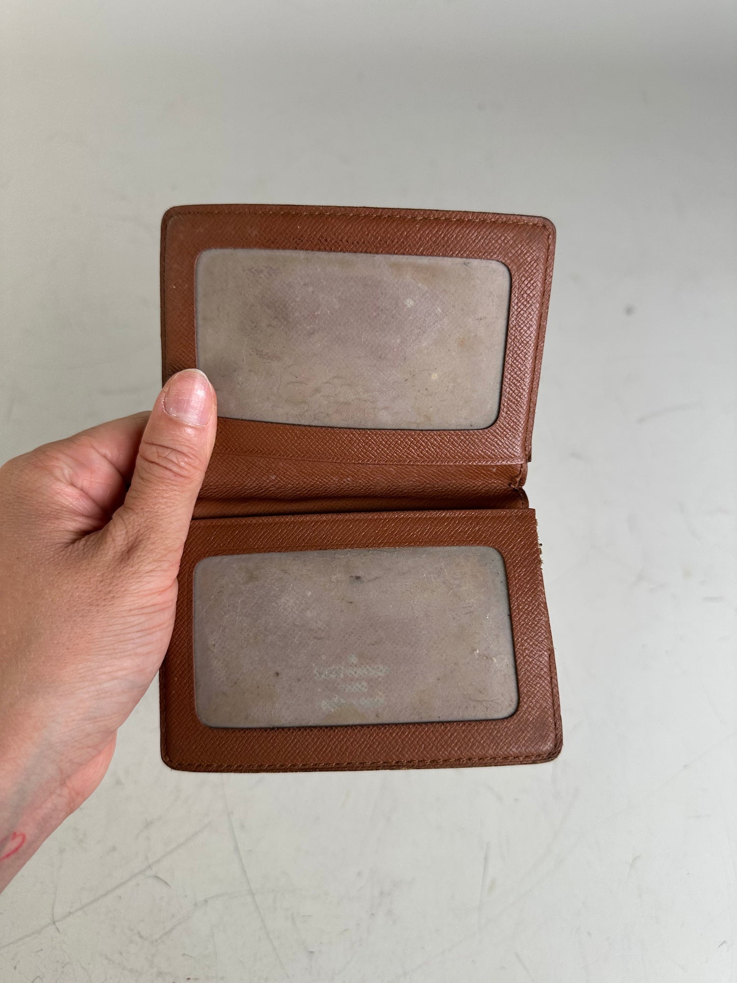 Vintage Louis Vuitton Monogram Canvas Card Holder Brown Gold