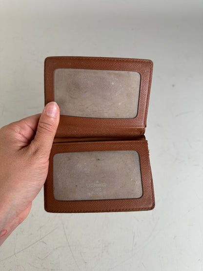 Vintage Louis Vuitton Monogram Canvas Card Holder Brown Gold