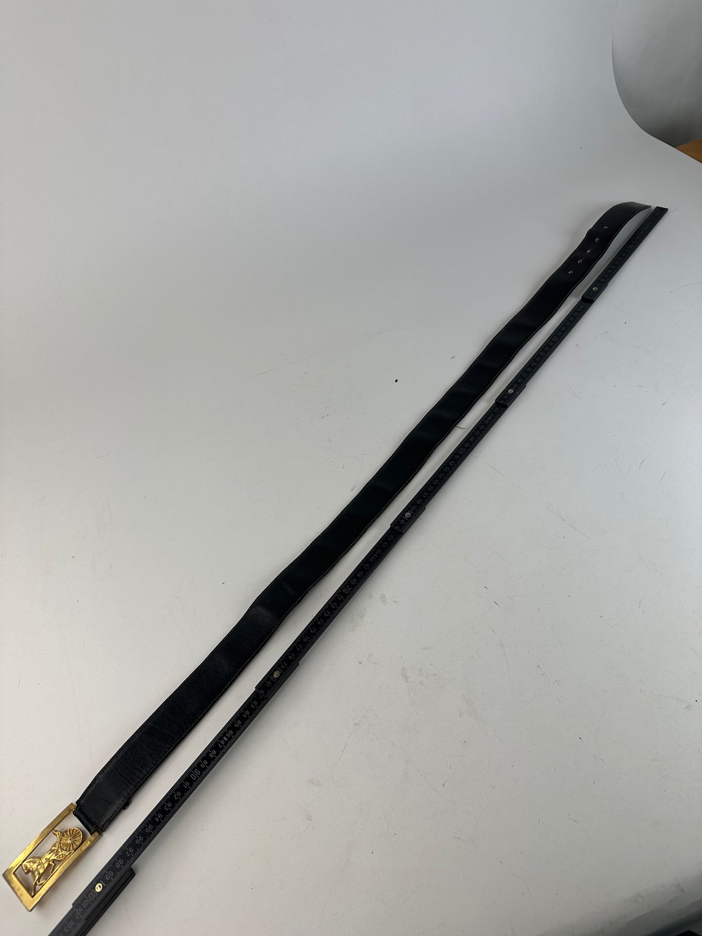 Vintage Celine Smooth Belt Black