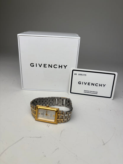 Vintage Givenchy Stainless Steel Bracelet Watch Silver Gold