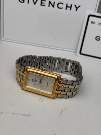 Vintage Givenchy Stainless Steel Bracelet Watch Silver Gold