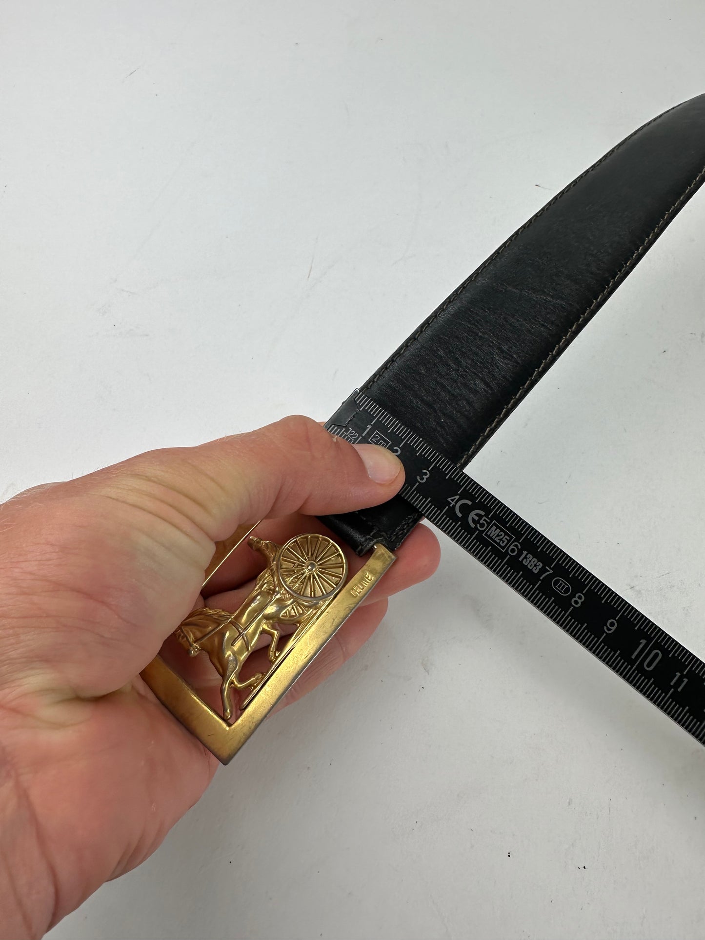 Vintage Celine Smooth Belt Black