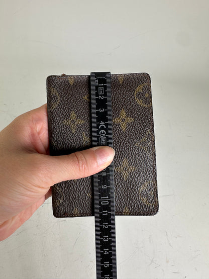 Vintage Louis Vuitton Monogram Canvas Card Holder Brown Gold