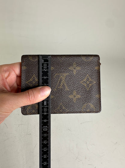 Vintage Louis Vuitton Monogram Canvas Card Holder Brown Gold