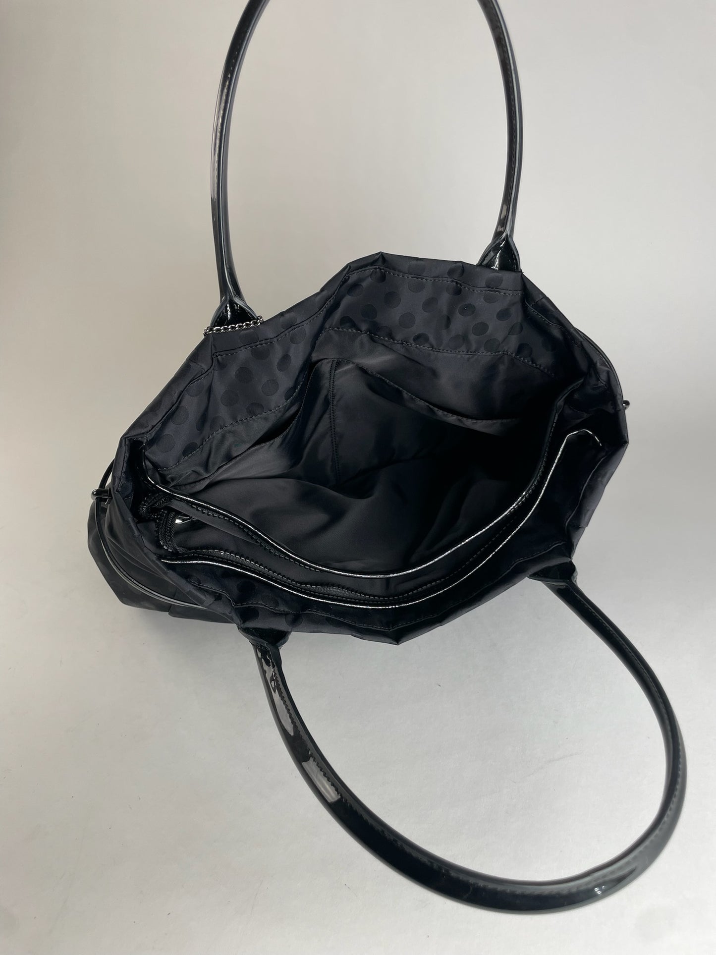 Vintage Yohji Yamamoto Polkadoz Patent Leather / Polyester Handbag