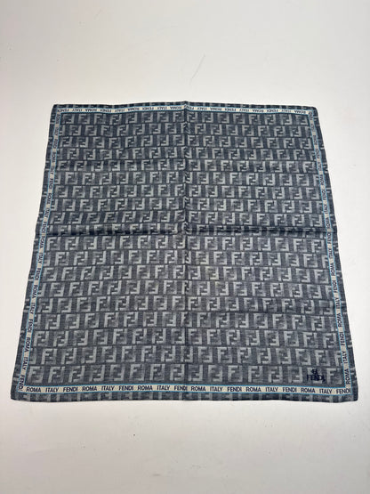 Vintage Fendi FF monogram Scarf Grey Blue