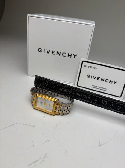 Vintage Givenchy Stainless Steel Bracelet Watch Silver Gold