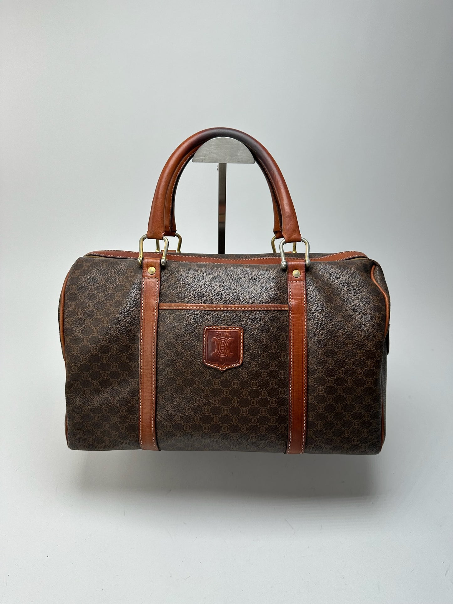 Sac Boston vintage Céline Paris Mini marron