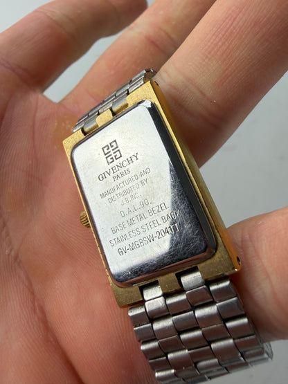 Vintage Givenchy Stainless Steel Bracelet Watch Silver Gold