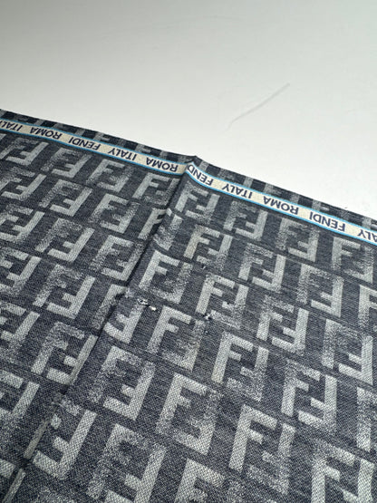 Vintage Fendi FF monogram Scarf Grey Blue