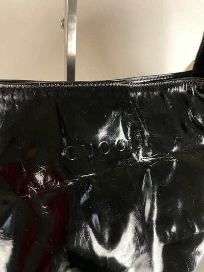 Vintage Gucci Patent Leather Handbag Black