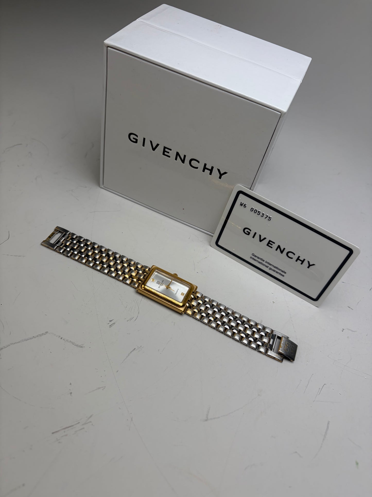 Vintage Givenchy Stainless Steel Bracelet Watch Silver Gold
