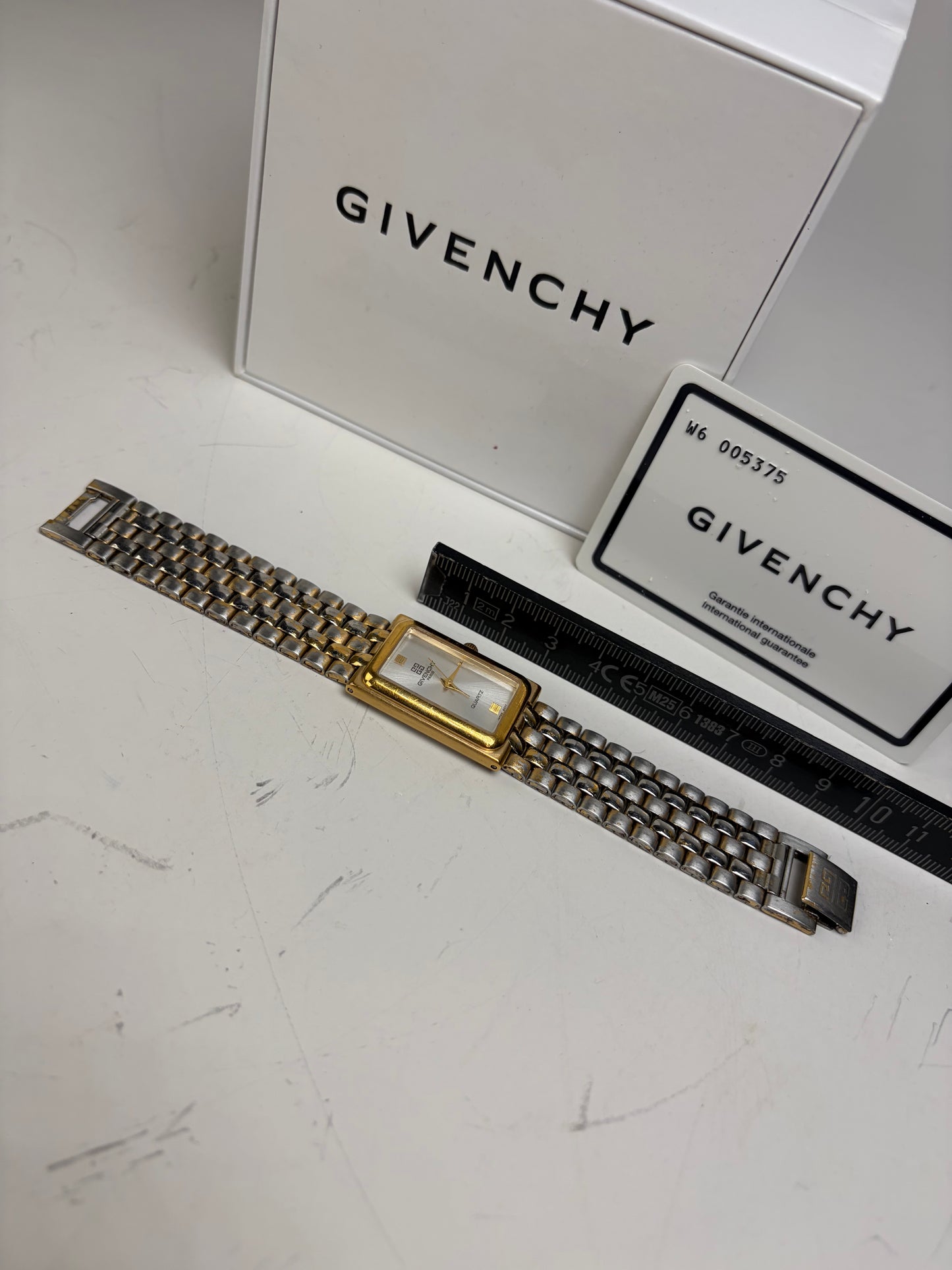 Vintage Givenchy Stainless Steel Bracelet Watch Silver Gold