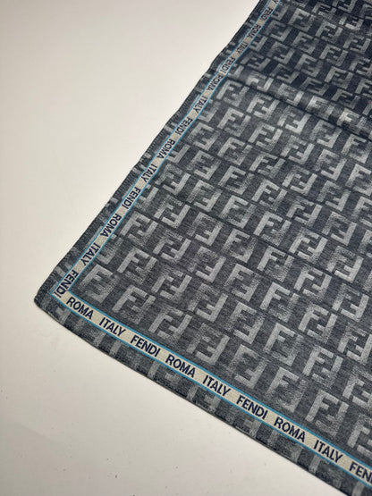 Vintage Fendi FF monogram Scarf Grey Blue