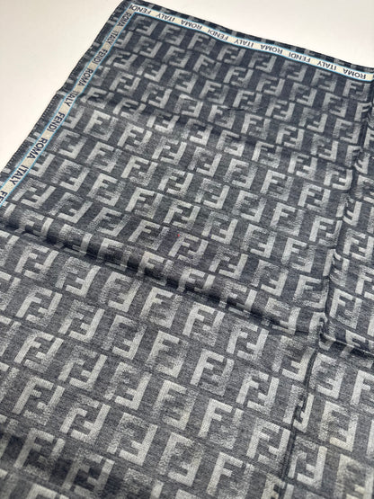 Vintage Fendi FF monogram Scarf Grey Blue