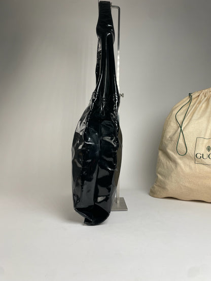 Vintage Gucci Patent Leather Handbag Black