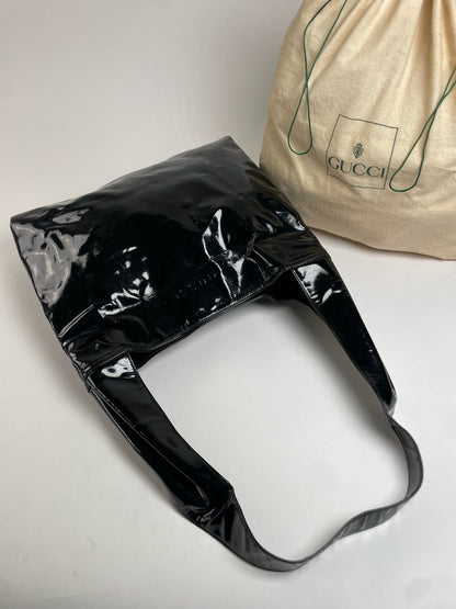 Vintage Gucci Patent Leather Handbag Black