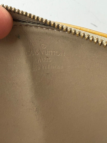 Vintage Louis Vuitton Monogram Vernis Clutch Bag Yellow Gold