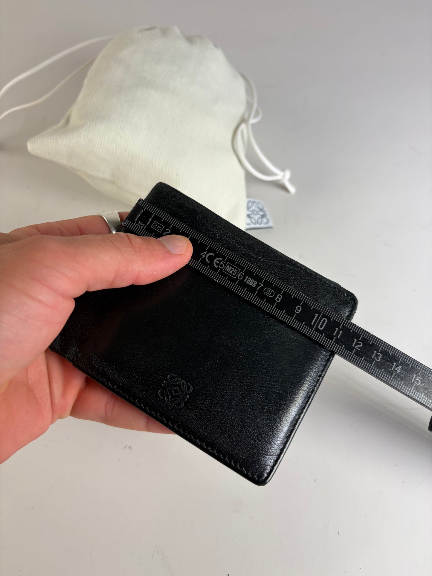 Vintage Loewe Puzzle Bifold Leather Wallet Black Burgundy