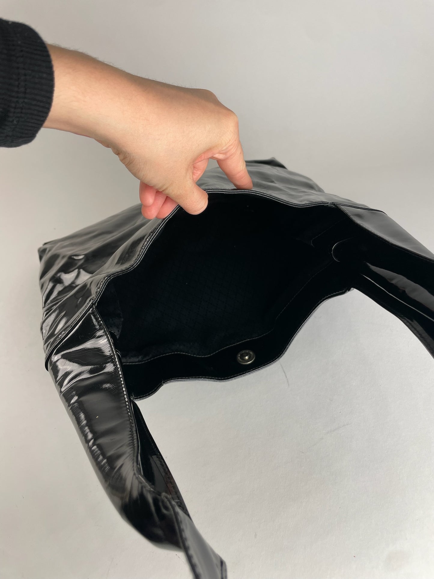 Vintage Gucci Patent Leather Handbag Black