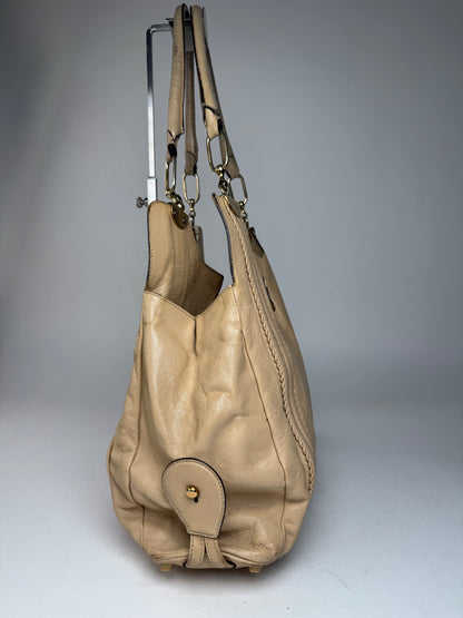 Vintage Chloe Leather Handbag Tote bag Beige