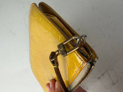 Vintage Louis Vuitton Monogram Vernis Clutch Bag Yellow Gold