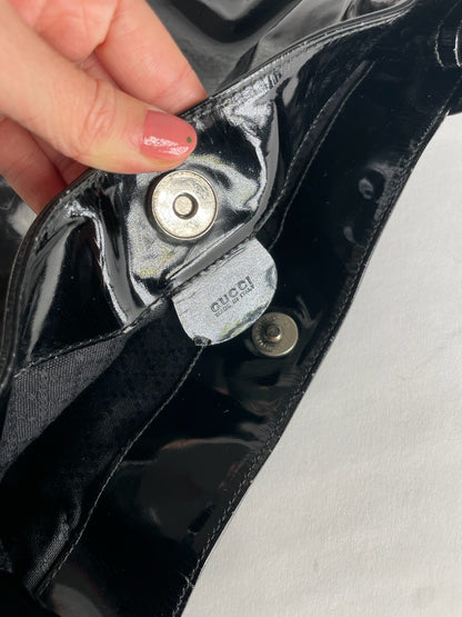 Vintage Gucci Patent Leather Handbag Black