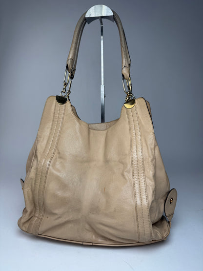 Vintage Chloe Leather Handbag Tote bag Beige