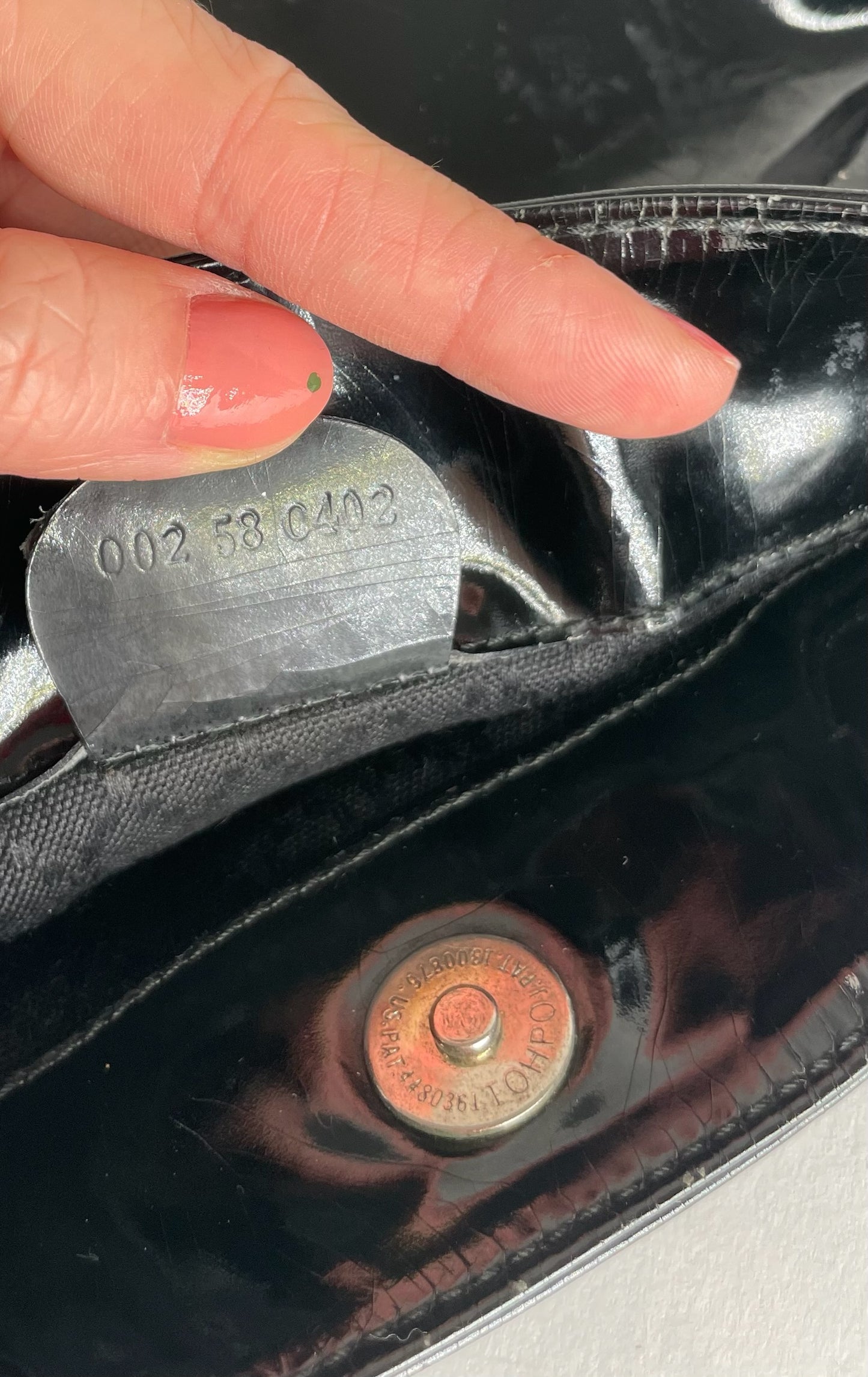 Vintage Gucci Patent Leather Handbag Black