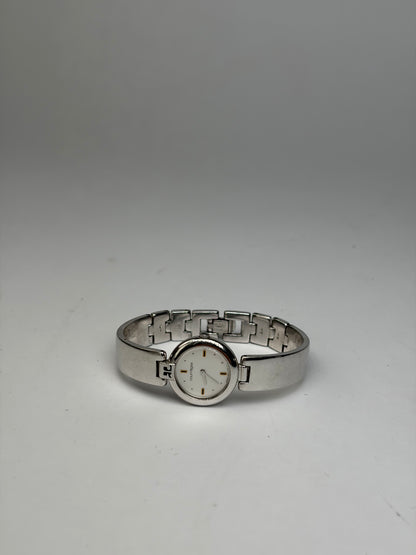 Vintage Courrèges Stainless Steel Bracelet Watch c. Early 1990s Silver White