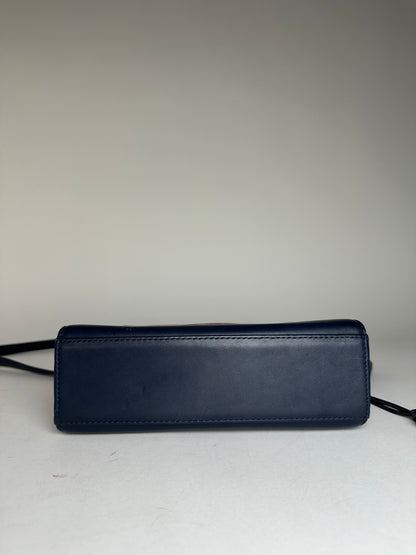 Vintage Courreges 2WAY Leather Handbag Navy Pink