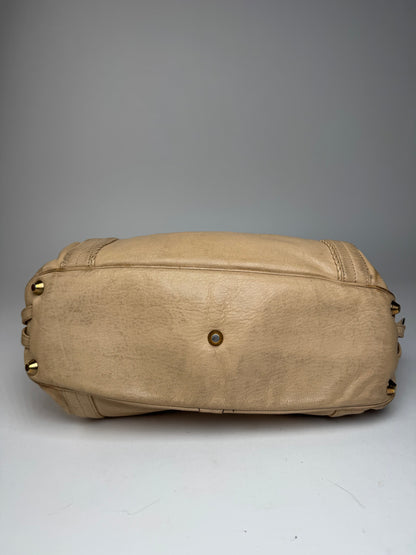 Vintage Chloe Leather Handbag Tote bag Beige